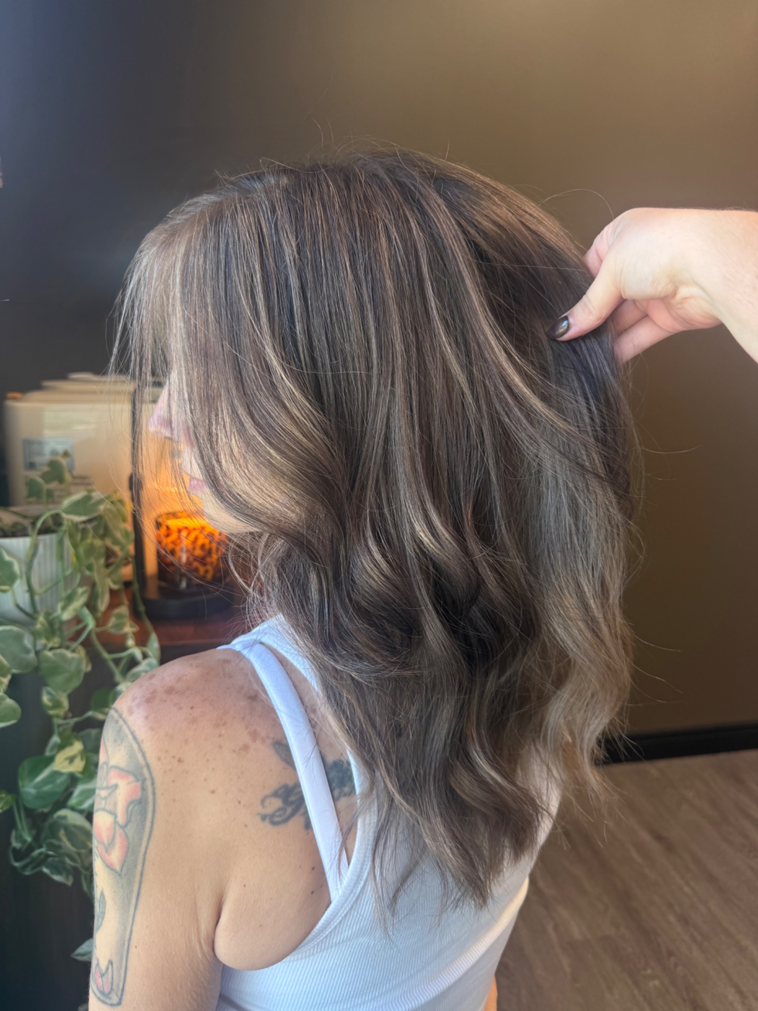 Soft dimensional brunette lob by Hair by Maddie Rose