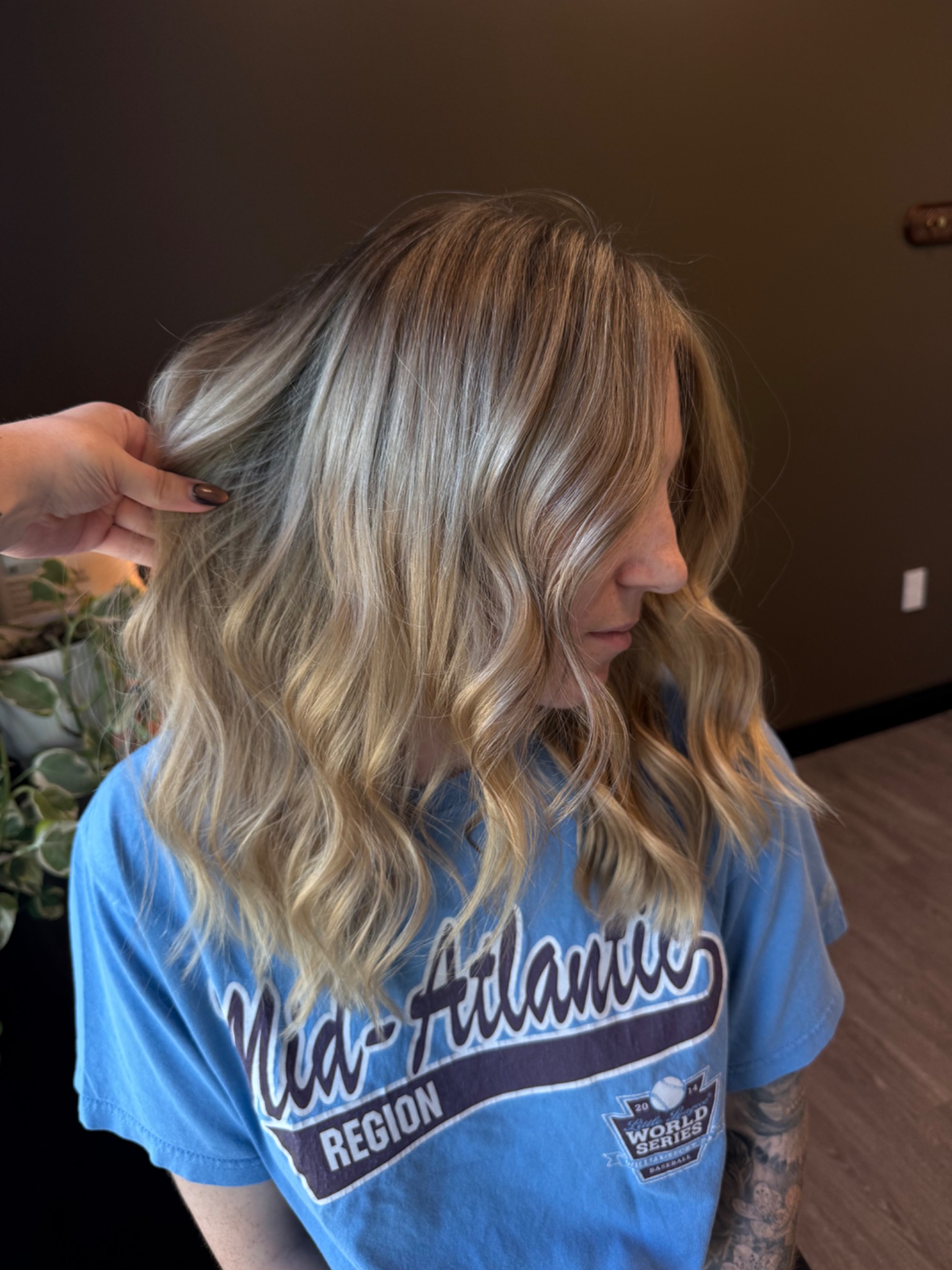 Bright dimensional blonde waves by Hair by Maddie Rose
