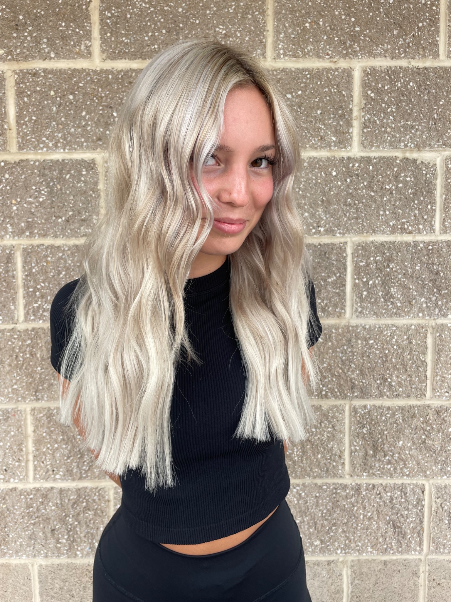 Bright platinum blonde color by Hair by Maddie Rose